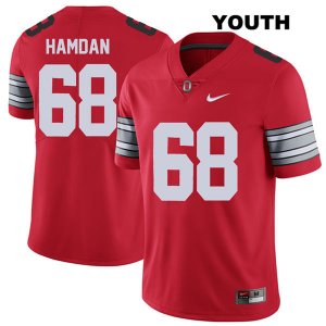 Youth NCAA Ohio State Buckeyes Zaid Hamdan #68 College Stitched 2018 Spring Game Authentic Nike Red Football Jersey XU20H61UK